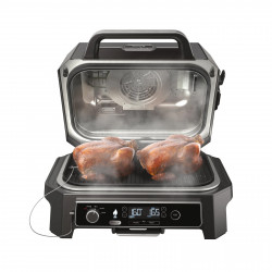 Gratar electric Ninja OG850EU, 1700W, 4 programe, 45x29 cm, 240C, ceramica Plocha, Tehnologie Woodfire, IPX4, Negru