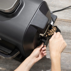 Gratar electric Ninja OG850EU, 1700W, 4 programe, 45x29 cm, 240C, ceramica Plocha, Tehnologie Woodfire, IPX4, Negru