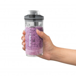 Blender portabil Ninja Blast Max BC251EUGY, 14.4W, 11.1V, 570 ml, 19000 rpm, Zdrobire gheata, Pana la 25 de cicluri, Fara BPA, Gri