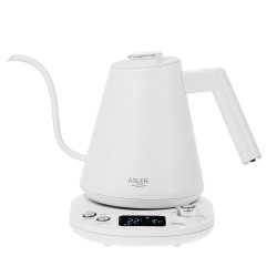 Cana electrica Adler AD 1349W, 1100W, 1 l, 40-100°C, mentinere caldura, Afisaj LED, Alb
