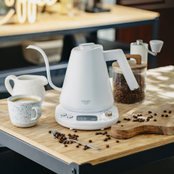 Cana electrica Adler AD 1349W, 1100W, 1 l, 40-100°C, mentinere caldura, Afisaj LED, Alb