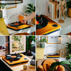 Pick-up cu difuzoare incorporate Adler AD 1914, Semiautomat, 7"/10"/12", Adaptor 45 RPM, RCA, Bluetooth 5.4, USB Inregistrare, Lemn / Negru