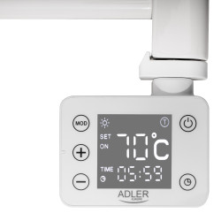 Calorifer pentru baie Adler AD 7824, 600W, 13 elementi, Panou de control LED, IP24, Alb