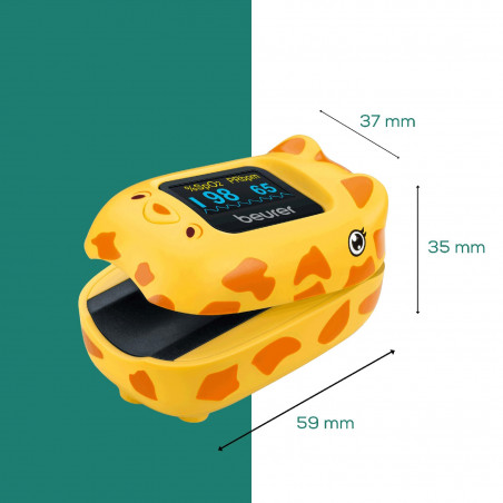 Oximetru de puls pentru copii Beurer PO 13, SPO2, Puls, TFT, Auto-off, 2xAAA, CE, IP22, Galben