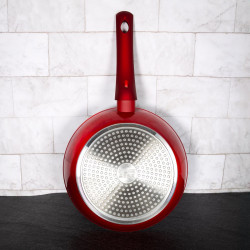 Set de oale si tigai Royalty Line FD10, 10 piese, Aluminiu turnat, Acoperire din marmura Greblon, Inductie, Rosu