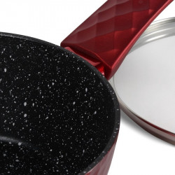 Set de oale si tigai Royalty Line FD10, 10 piese, Aluminiu turnat, Acoperire din marmura Greblon, Inductie, Rosu