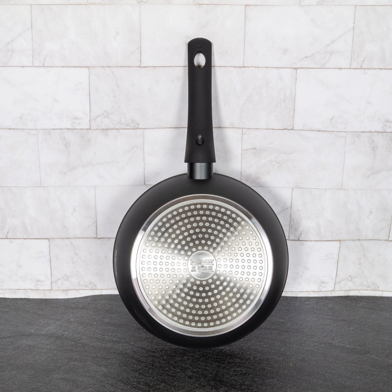 Set oale si tigai Royalty Line FD10, 10 piese, Aluminiu turnat, Acoperire din marmura Greblon, Inductie, Negru