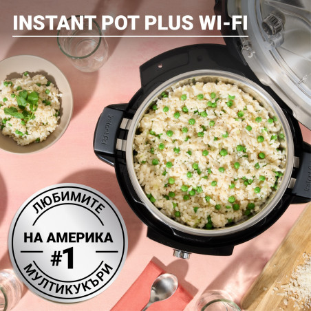 Instant Pot Plus 60 WiFi, 1000W, 5.7 l, 9 programe, control WiFi, ecran LCD, oțel inoxidabil, negru