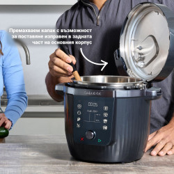 Multicooker Instant Pot Pro Max 60 WiFi, 1200W, 5.7 L, 10 programe, Nutriboost, control WiFi, afișaj LCD, oțel inoxidabil, negru