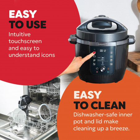 Multicooker Instant Pot Pro Max 60 WiFi, 1200W, 5.7 L, 10 programe, Nutriboost, control WiFi, afișaj LCD, oțel inoxidabil, negru