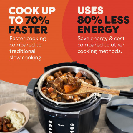Multicooker Instant Pot Pro Max 60 WiFi, 1200W, 5.7 L, 10 programe, Nutriboost, control WiFi, afișaj LCD, oțel inoxidabil, negru