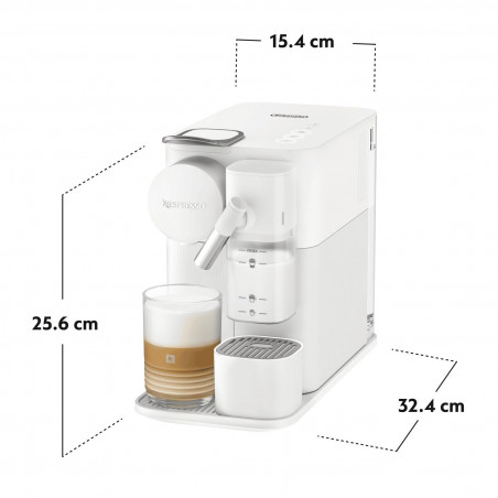 Espressor cu capsule DeLonghi EN510W, 1450W, 19 bar, 1 l, Nespresso, Auto shut-off, Alb