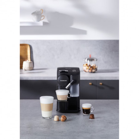 Espressor cu capsule DeLonghi EN510B, 1450W, 19 bar, 1 l, Nespresso, Auto shut-off, Negru