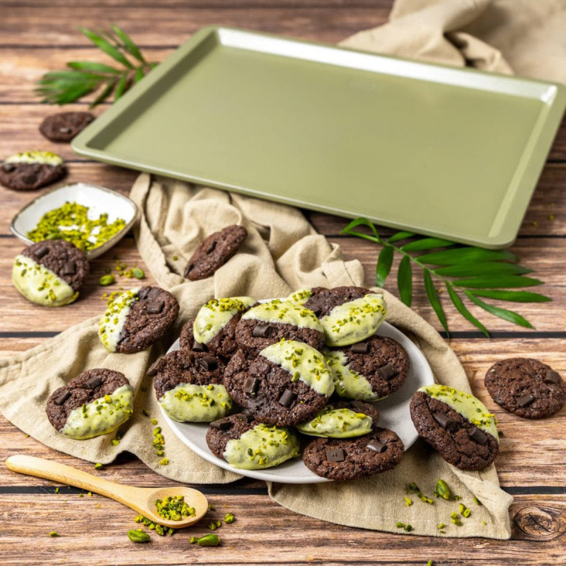 Tavа pentru copt Zenker 7457, 42x32 cm, Acoperire ILAG Maximizing Green, Pana la 180°C, Verde