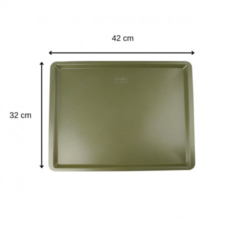 Tavа pentru copt Zenker 7457, 42x32 cm, Acoperire ILAG Maximizing Green, Pana la 180°C, Verde