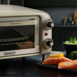 Cuptor electric Ariete VINTAGE 3919/03, 800W, 10 l, 3 moduri, Pana la 230°C, Geam termopan dublu, Timer 60 min, Bej