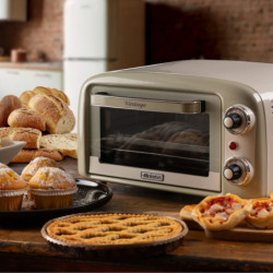 Cuptor electric Ariete VINTAGE 3919/03, 800W, 10 l, 3 moduri, Pana la 230°C, Geam termopan dublu, Timer 60 min, Bej