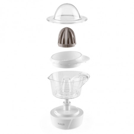 Presă pentru citrice Muhler MJ-2505, 25W, 0,5 l, mișcare bidirecțională, 2 conuri, alb