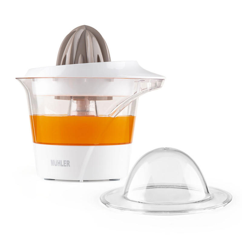 Presă pentru citrice Muhler MJ-2505, 25W, 0,5 l, mișcare bidirecțională, 2 conuri, alb