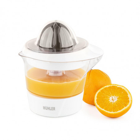 Presă pentru citrice Muhler MJ-2505, 25W, 0,5 l, mișcare bidirecțională, 2 conuri, alb