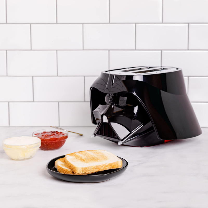 Prajitor de paine Uncanny Brands Darth Vader, 650W, Trepte reglabile, Sunete si lumini autentice Star Wars, Negru