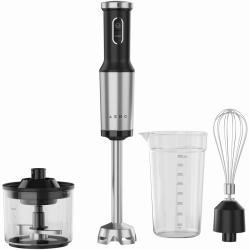 Blender, tocător și mixer 3 în 1 AENO AHB0004B, 1200 W, 0,5 l, 18 viteze, funcție Turbo, motor DC, negru/inoxidabil