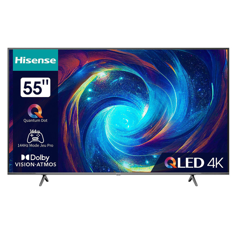TV Hisense 55E77KQ Pro, 55", 139cm, UHD-4K 3840x2160, Clasa G, 144 hz VRR, VIDAA, Wi-Fi, Negru