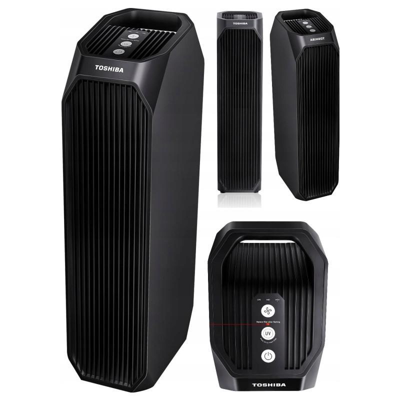Purificator de aer Toshiba CAF-Z45FR, 20 m², 54 W, 228 m³/h, 3 moduri, Ionizare, HEPA, 32 dB, Negru