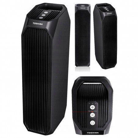 Purificator de aer Toshiba CAF-Z45FR, 20 m², 54 W, 228 m³/h, 3 moduri, Ionizare, HEPA, 32 dB, Negru