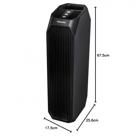 Purificator de aer Toshiba CAF-Z45FR, 20 m², 54 W, 228 m³/h, 3 moduri, Ionizare, HEPA, 32 dB, Negru