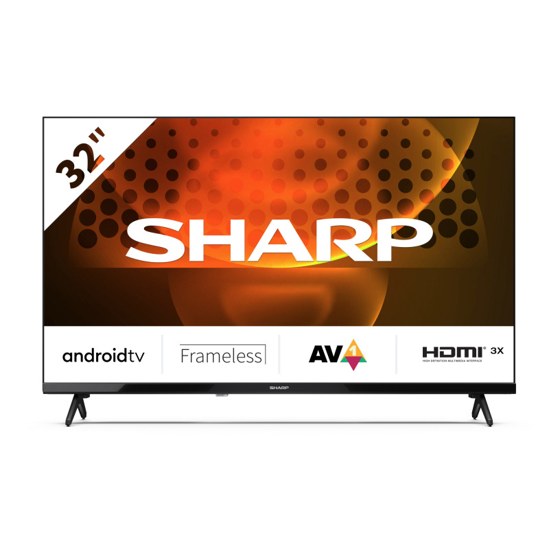 Smart televizor Sharp 32DI6EAAEUR, 32", 80 cm, 1366x768 HD Ready, Android TV™ 11, Wi-Fi, Game Mode, Bluetooth, 3 HDMI, VESA 100x100mm, Negru