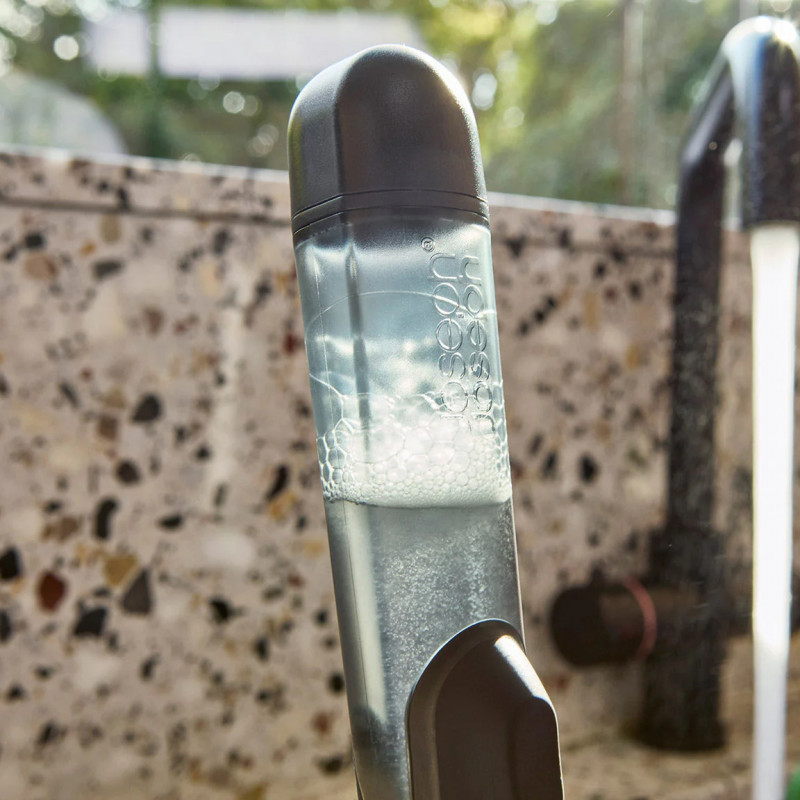 Perie de spalat vase cu dozator Joseph Joseph SinkTech 6500018, Cap inlocuibil, Gri