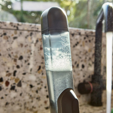 Perie de spalat vase cu dozator Joseph Joseph SinkTech 6500018, Cap inlocuibil, Gri