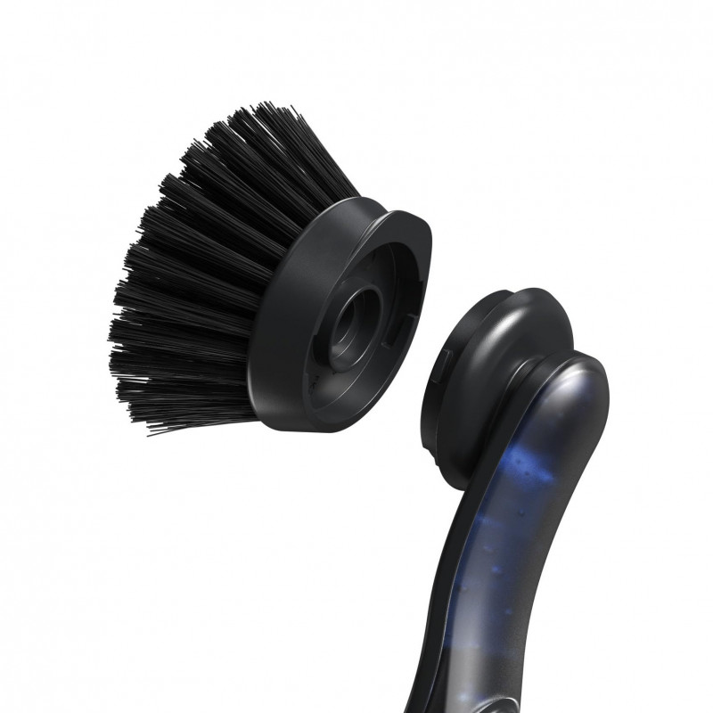 Perie de spalat vase cu dozator Joseph Joseph SinkTech 6500018, Cap inlocuibil, Gri