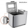 Nictemaw Baking Master, 550W, 25 programe, 3 trepte, 500/750/900g, LCD, Start întârziat 13h, Distribuitor automat, Argint