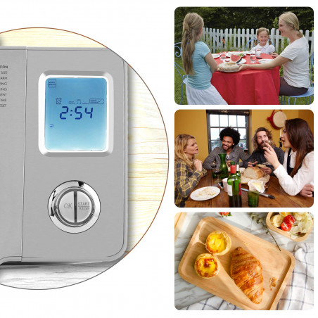 Nictemaw Baking Master, 550W, 25 programe, 3 trepte, 500/750/900g, LCD, Start întârziat 13h, Distribuitor automat, Argint