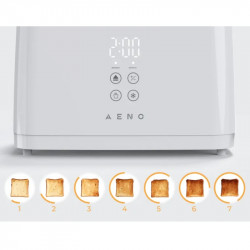 Prăjitor de pâine AENO ATS0002W, 930 W, 7 trepte, comandă tactilă, temporizator invers, protecție împotriva blocării, silențios, alb