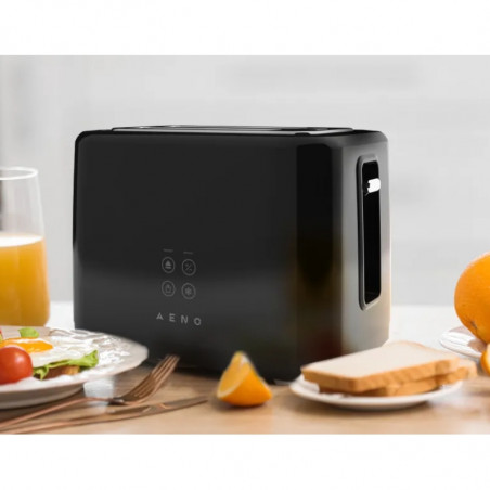 Prăjitor de pâine AENO ATS0002B, 930 W, 7 trepte, comandă tactilă, temporizator invers, protecție împotriva blocării, silențios, negru