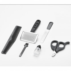 Oliver Voltz OV51810R Mașină de tuns animale, 7W, lamă ceramică, 4 atașamente, negru/albastru