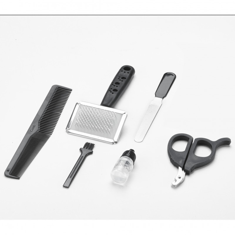 Oliver Voltz OV51810R Mașină de tuns animale, 7W, lamă ceramică, 4 atașamente, negru/albastru