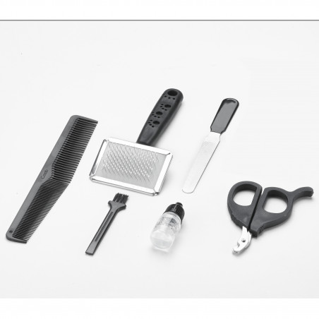 Oliver Voltz OV51810R Mașină de tuns animale, 7W, lamă ceramică, 4 atașamente, negru/albastru