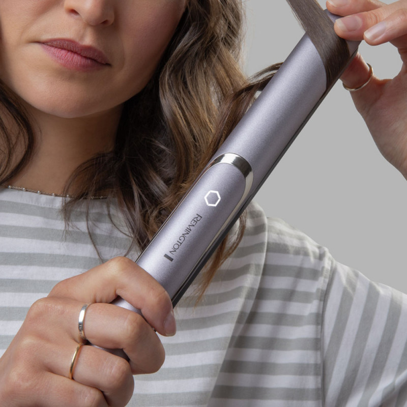 Placa pentru par Remington S9880 PROluxe You, Acoperire ceramica, Tehnologie adaptivă, 5 trepte temperatura, Oprire automata, Gri