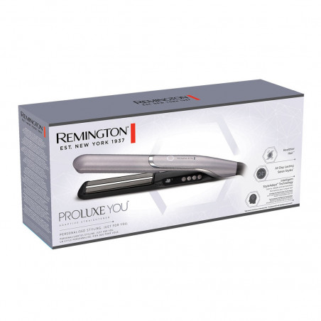Placa pentru par Remington S9880 PROluxe You, Acoperire ceramica, Tehnologie adaptivă, 5 trepte temperatura, Oprire automata, Gri