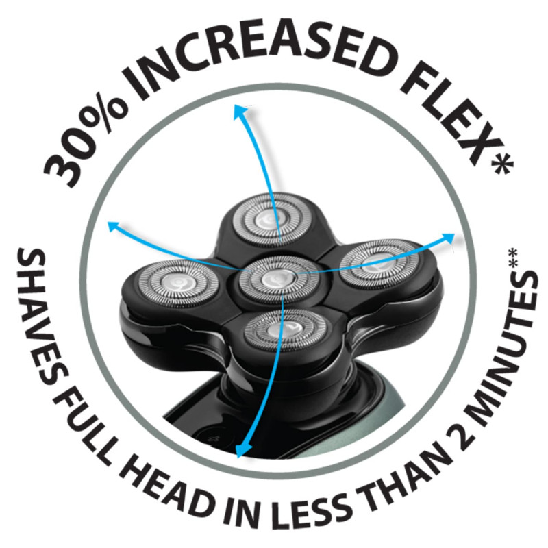 Aparat de ras pentru cap Remington RX7 XR1600 Ultimate Series, Autonomie 60 min, Impermeabil, Cap detasabil, Turbo, Lame din otel, Indicatoare, Negru/Verde