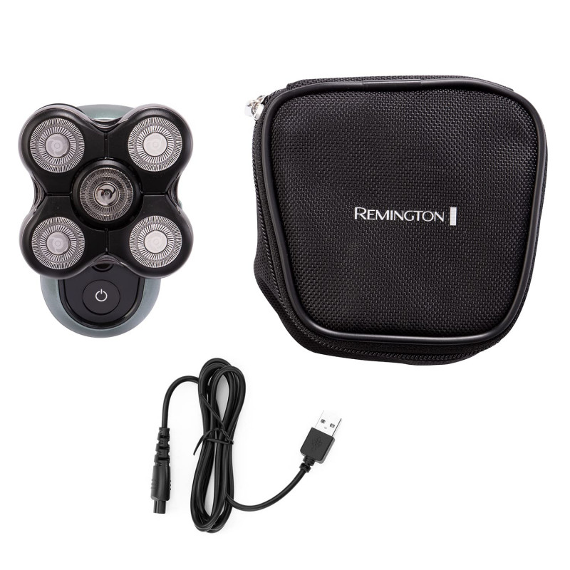 Aparat de ras pentru cap Remington RX7 XR1600 Ultimate Series, Autonomie 60 min, Impermeabil, Cap detasabil, Turbo, Lame din otel, Indicatoare, Negru/Verde