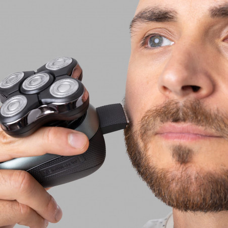 Aparat de ras pentru cap Remington RX7 XR1600 Ultimate Series, Autonomie 60 min, Impermeabil, Cap detasabil, Turbo, Lame din otel, Indicatoare, Negru/Verde