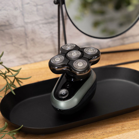 Aparat de ras pentru cap Remington RX7 XR1600 Ultimate Series, Autonomie 60 min, Impermeabil, Cap detasabil, Turbo, Lame din otel, Indicatoare, Negru/Verde