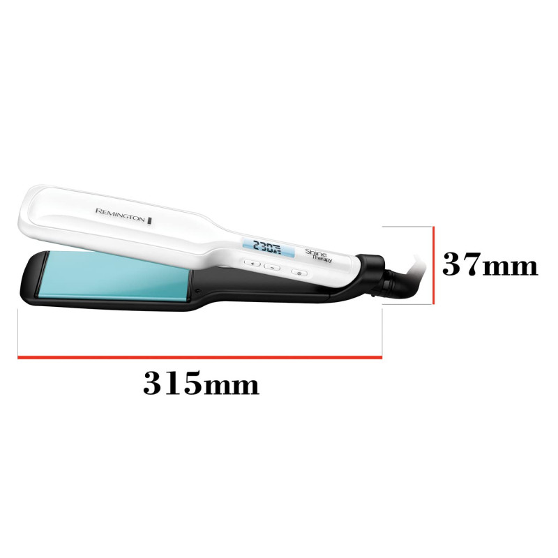 Placa pentru par Remington S8550 Shine Therapy, Acoperire ceramica cu ulei de argan + vitamina E, 235°C, 10 setari, Temp Boost, Blocare, Incalzire rapida, Alb/Negru