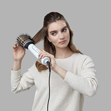 Perie de uscare si stilizare Remington AS8901 HYDRAluxe, 1200W, Acoperire ceramica, Ionizare, Jet rece, 2 viteze, 3 temperaturi, Alb