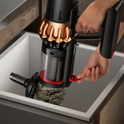 Aspirator vertical Dyson V16 Piston Submarine 492969-01, 315AW, 900W, 1.3L, 70 min, CleanCompaktor™, Hyperdymium™, umed/uscat, HEPA, LCD, negru/cuper